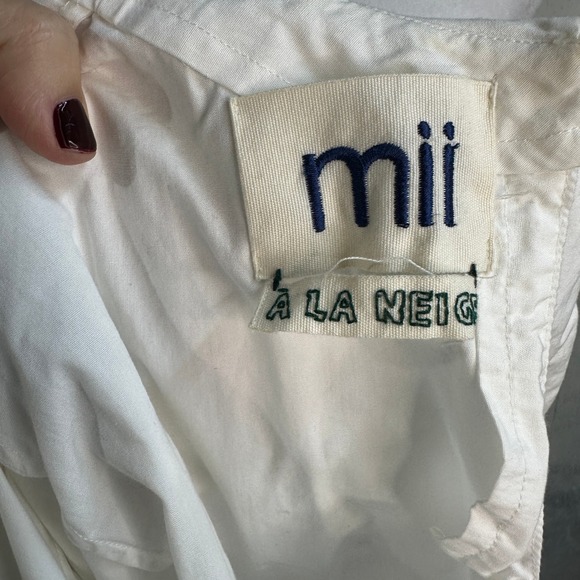 RARE $495 Mii Collection Embroidered Collar White Long Sleeve Blouse Women's Top - Picture 12 of 13